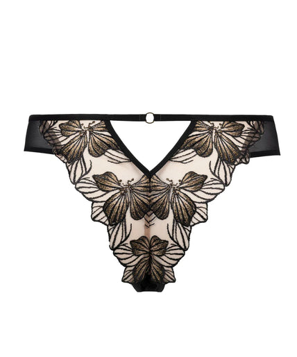 Atelier Amour Fleur Défendue Tanga - Zwart Atelier Amour Fleur Défendue Tanga - Zwart