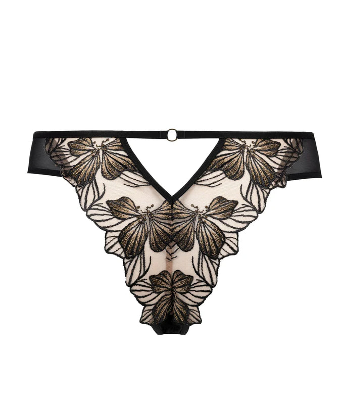 Atelier Amour Fleur Défendue Tanga - Zwart