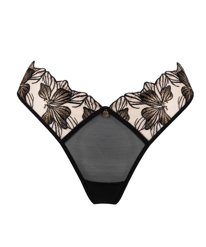 Atelier Amour Fleur Défendue Tanga - Zwart