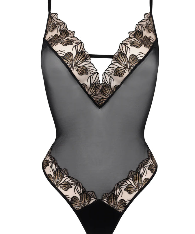 Atelier Amour Fleur Défendue bodysuit - Zwart