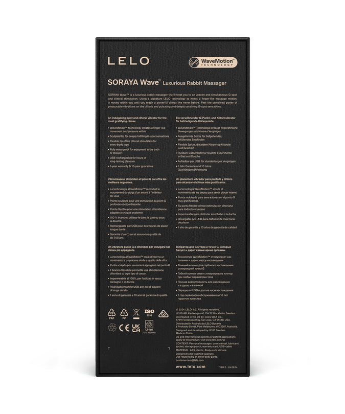 Pleasure nummer 23 van LELO: Soraya Wave Black - Rabbit Vibrator