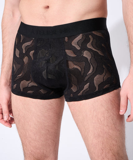 Atelier Amour – Herenboxershort met camouflageprint in zwart Atelier Amour – Herenboxershort met camouflageprint in zwart