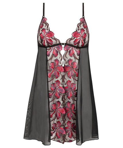 Atelier Amour – Dernier Frisson babydoll met opening aan de voorkant - Zwart & Rood Atelier Amour – Dernier Frisson babydoll met opening aan de voorkant - Zwart & Rood