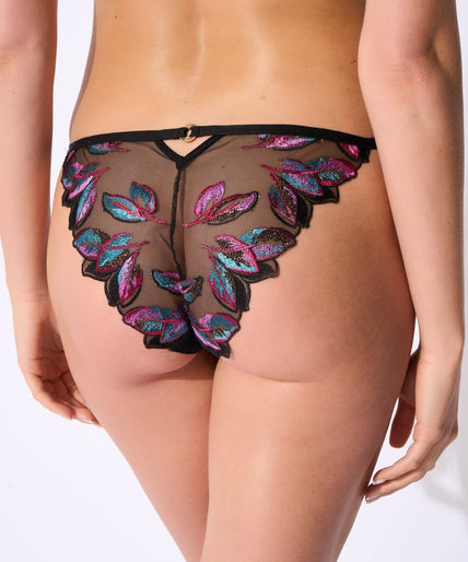 Atelier Amour – Oiseau de Paradis Slip - Zwart Atelier Amour Oiseau de Paradis Brief – Flowered - Pleasurements