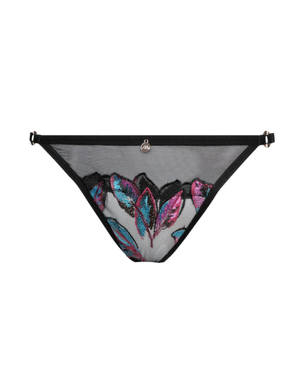 Atelier Amour – Oiseau de Paradis Open Slip - Zwart Atelier Amour Oiseau de Paradis Open Brief – Flowered - Pleasurements