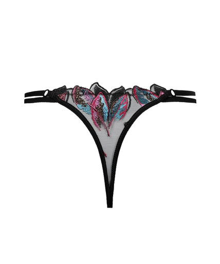 Atelier Amour – Oiseau de Paradis String - Zwart Atelier Amour Oiseau de Paradis Thong – Flowered - Pleasurements