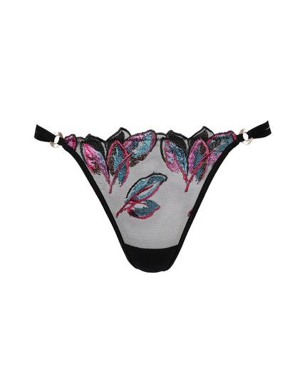 Atelier Amour – Oiseau de Paradis String - Zwart Atelier Amour Oiseau de Paradis Thong – Flowered - Pleasurements