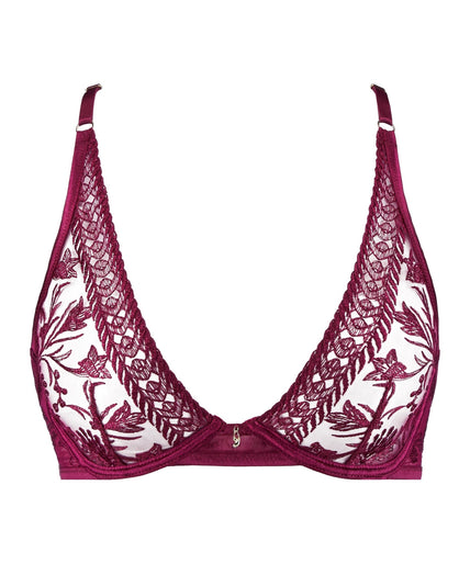 Aubade Magnetic Spell Triangle Bra - Crimson Rood Aubade Magnetic Spell Triangle Bra in Crimson Red - Pleasurements