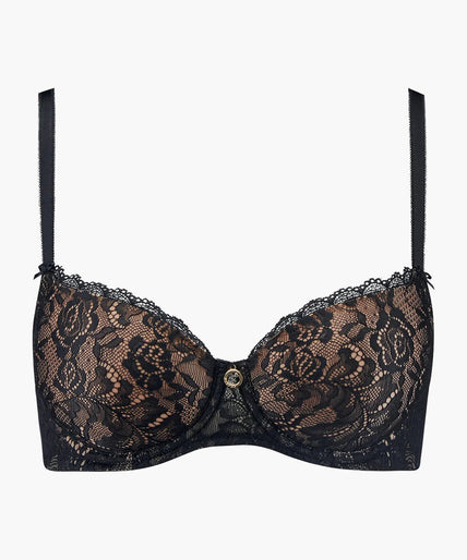 Aubade Rosessence Voorgevormde half-cup beha in zwart Aubade Rosessence Moulded half - cup bra in Black - Pleasurements