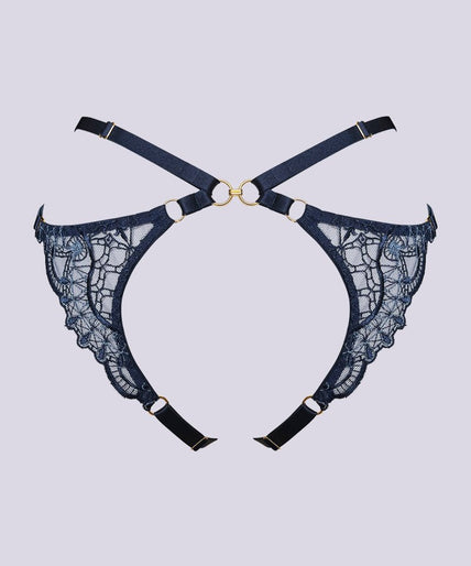 Bordelle Mari Open Back Brief Navy Blue Bordelle Mari Open Back Brief Navy Blue - Pleasurements
