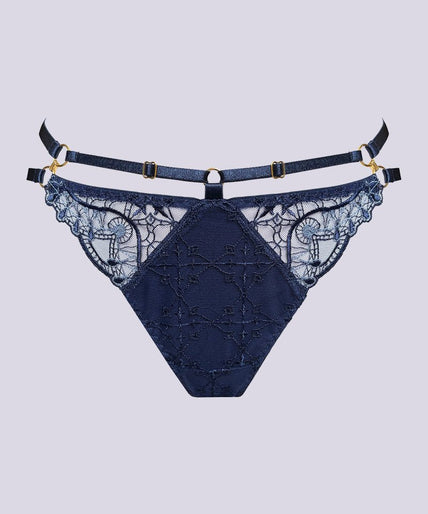 Bordelle Mari Open Back Brief Navy Blue Bordelle Mari Open Back Brief Navy Blue - Pleasurements