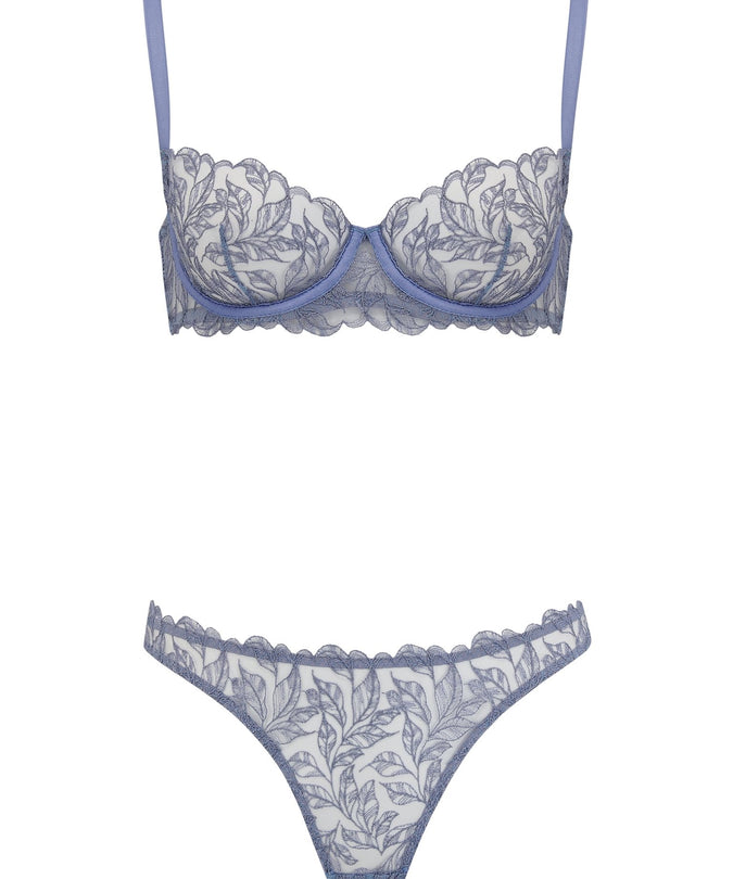Coco de Mer Elandra Balcony Bra in soft powder blue - Pleasurements