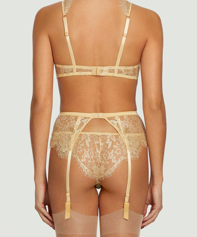 Coco de Mer Fiorella Brazilian Knicker Gold - Pleasurements