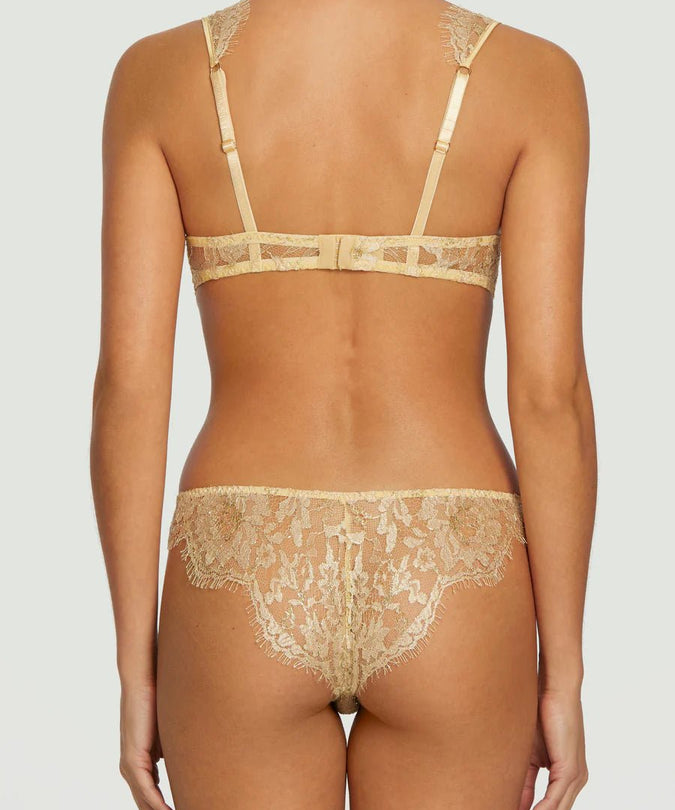Coco de Mer Fiorella Brazilian Knicker Gold - Pleasurements