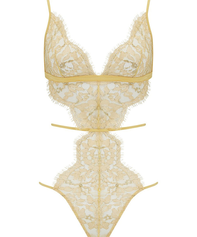 Coco de Mer Fiorella Playsuit Gold - Pleasurements