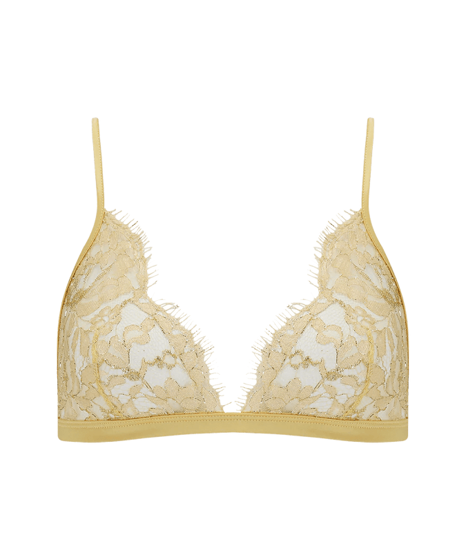 Coco de Mer Fiorella Soft Cup Triangle Bra Gold - Pleasurements