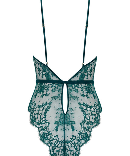 Coco de Mer Nilima Bodysuit in Teal Coco de Mer Nilima Bodysuit in Teal - Pleasurements