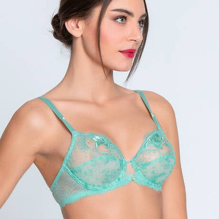 Wired Bra Lise Charmel Princesse Iris in Aqua Lise Charmel Wired Bra Princesse Iris in Aqua - Pleasurements