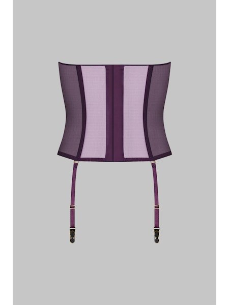 Maison Close L'Amoureuse Corset with Suspenders Purple Orchid - Pleasurements