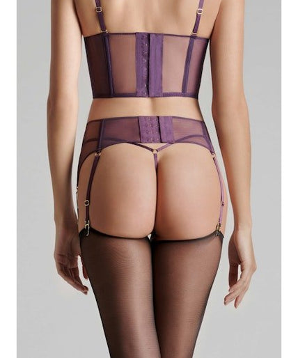 Maison Close L'Amoureuse Jarretellegordel Paarse Orchidee Maison Close L'Amoureuse Garter Belt Purple Orchid - Pleasurements