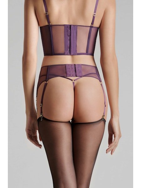 Maison Close L'Amoureuse Garter Belt Purple Orchid - Pleasurements