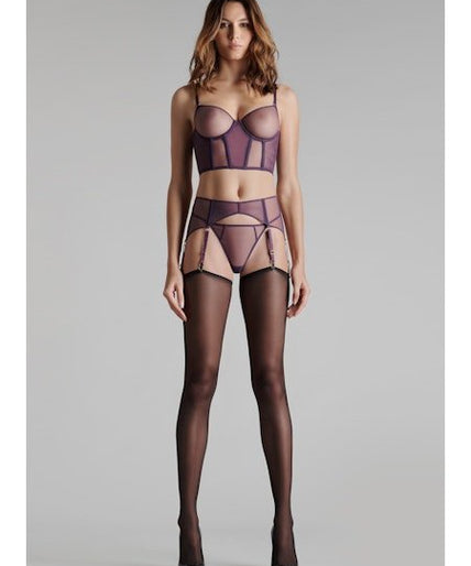 Maison Close L'Amoureuse Jarretellegordel Paarse Orchidee Maison Close L'Amoureuse Garter Belt Purple Orchid - Pleasurements