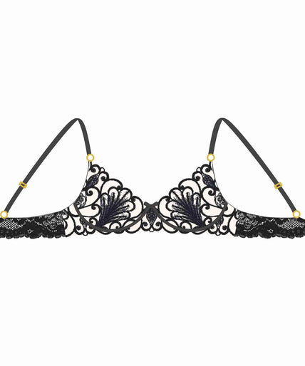 Underwire Bra Alba in Zwart Shikkosa Alba Underwire Bra in Black - Pleasurements
