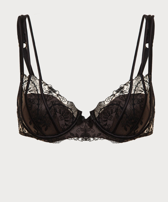 Shikkosa Tattoo Push Up Bra in Black - Pleasurements