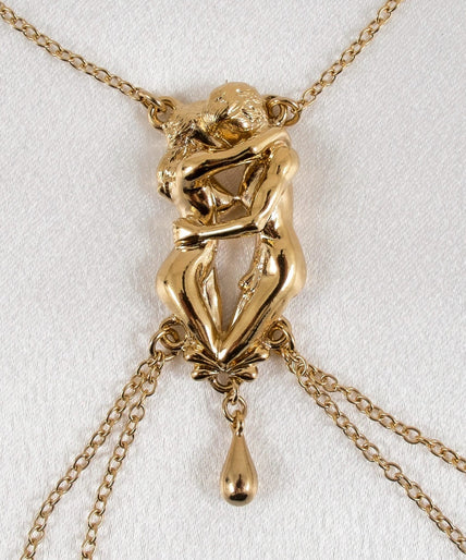 Sylvie Monthulé borstketting, The Lovers Design, goudkleurig Sylvie Monthulé Breast Necklace The Lovers Design Gold - Pleasurements