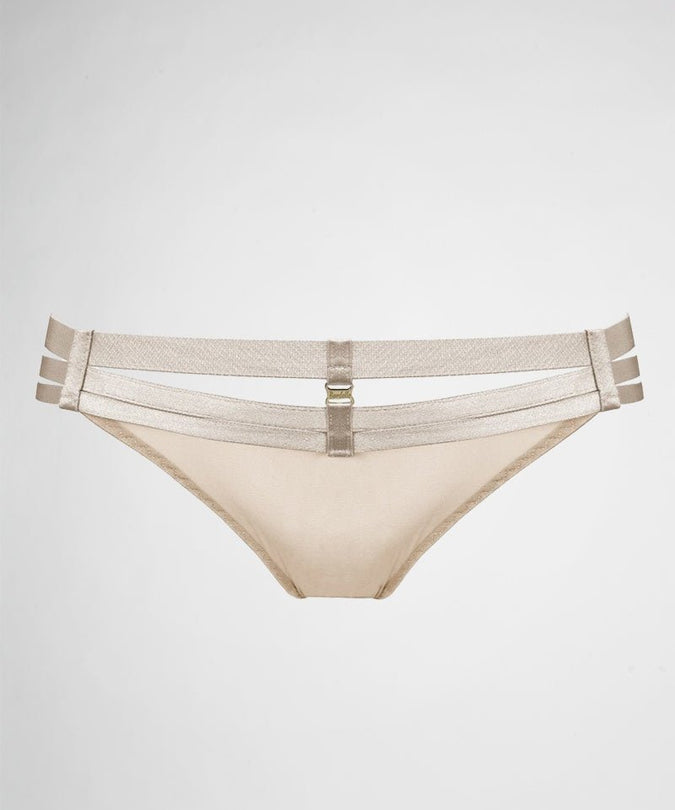 Bordelle Art Deco Multi Strap Thong Caramel - Pleasurements