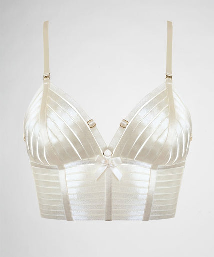 Bordelle Bondage Belle Longline Bralette - Ivoor Bordelle Bondage Belle Longline Bralette Ivory - Pleasurements