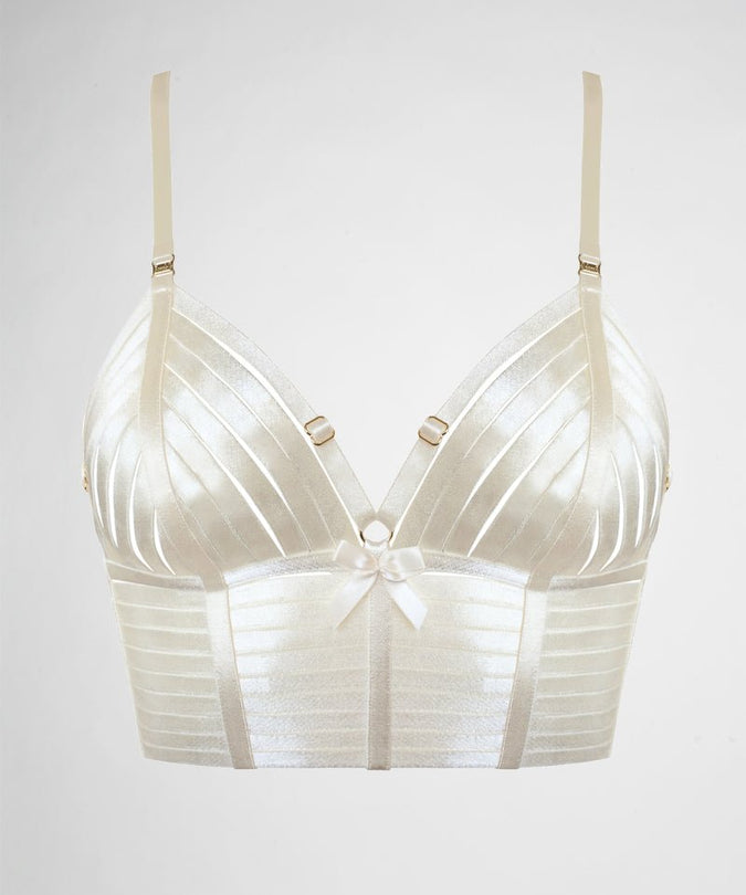 Bordelle Bondage Belle Longline Bralette Ivory - Pleasurements