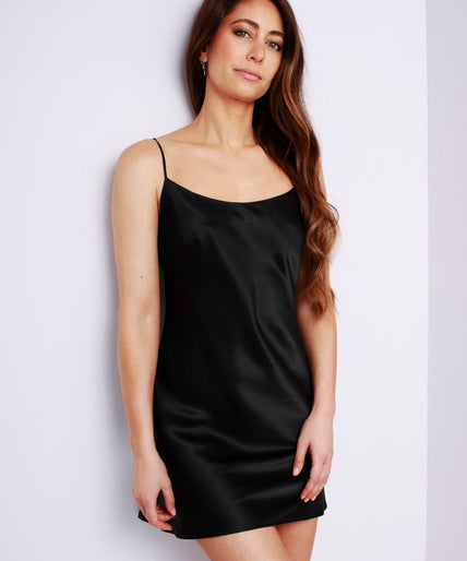 Marjolaine Soie Unie Slipdress Zwart 100% Zijde! Marjolaine Soie Unie Slip Dress Black - Pleasurements