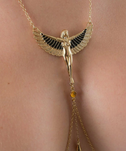Sylvie Monthulé Borstketting de Adem van Isis Design Goud Sylvie Monthulé Breasts Necklace The Breath of Isis Design Gold - Pleasurements