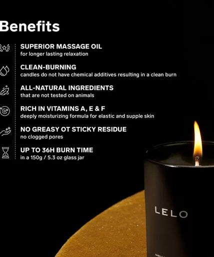 Plezier nummer 15 van LELO: Massage Kaars met vanille en cacao crème