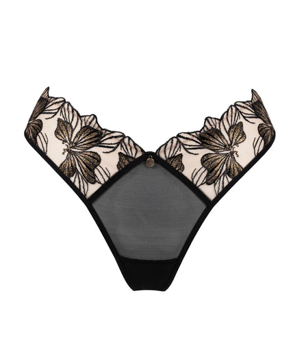 Atelier Amour Fleur Défendue Tanga - Zwart