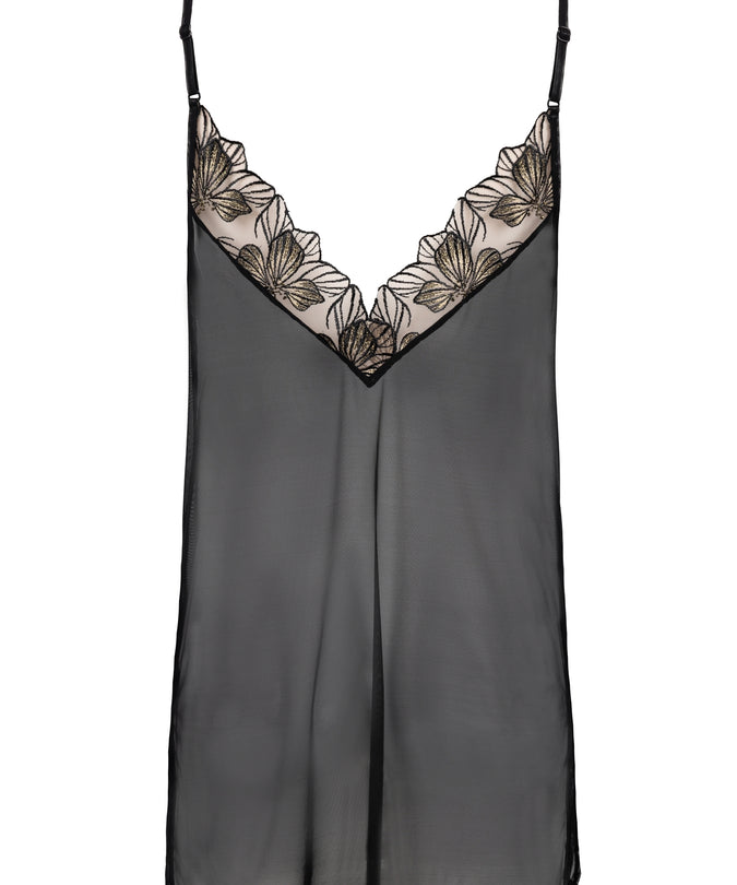 Atelier Amour Fleur Défendue Nachthemd - Zwart