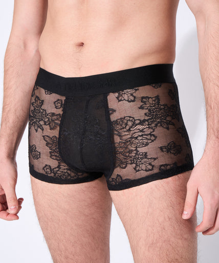 Atelier Amour – Herenboxershort met kant in zwart