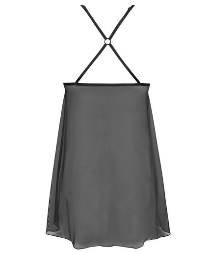 Atelier Amour – Dernier Frisson babydoll met opening aan de voorkant - Zwart & Rood