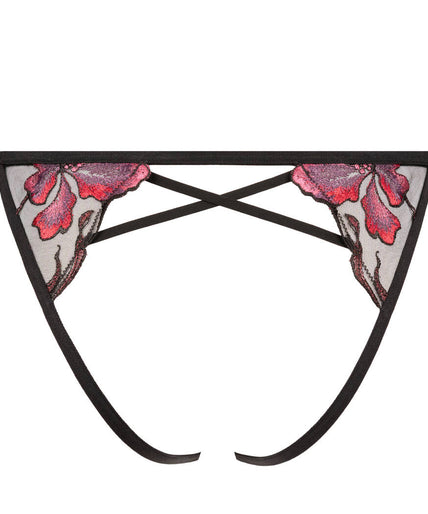 Atelier Amour – Dernier Frisson Open Slip - Zwart & Rood