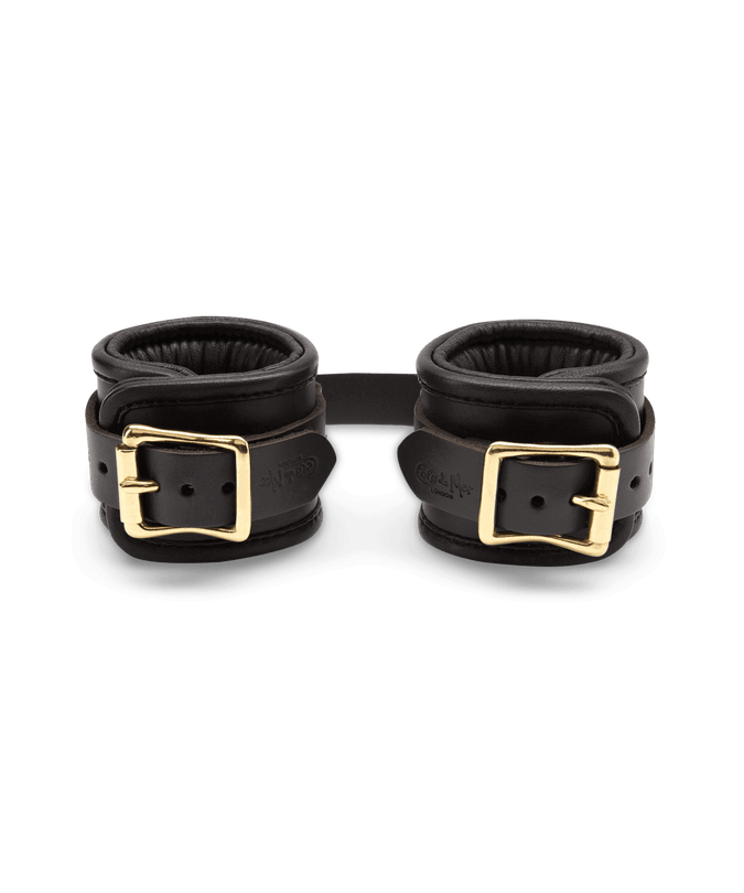 Coco de Mer Black Leather Wrist Cuffs - Pleasurements