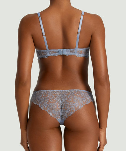 Coco de Mer Elandra Balcony Bra in soft powder blue - Pleasurements