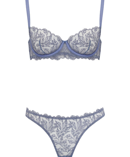 Coco de Mer Elandra Balcony Bra in soft powder blue - Pleasurements