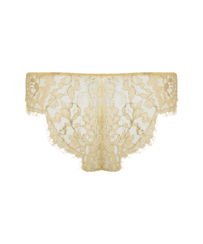 Coco de Mer Fiorella Brazilian Knicker Gold - Pleasurements