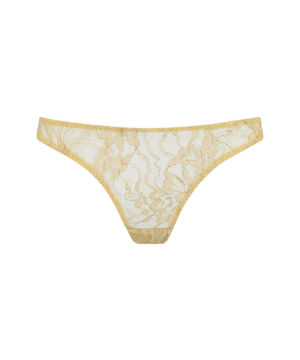 Coco de Mer Fiorella Brazilian Knicker Gold - Pleasurements