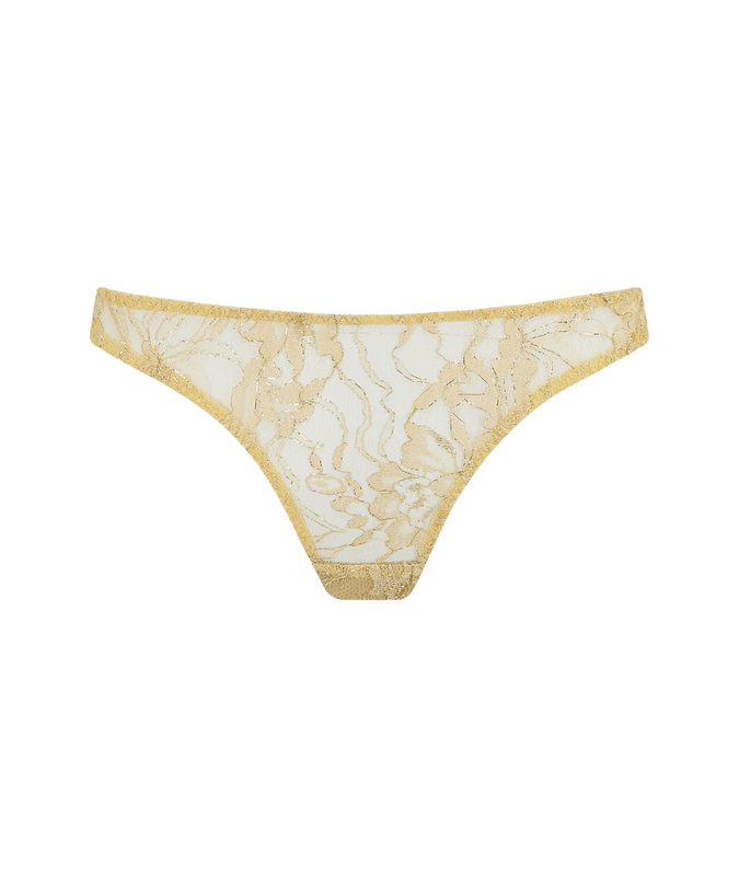 Coco de Mer Fiorella Brazilian Knicker Gold - Pleasurements