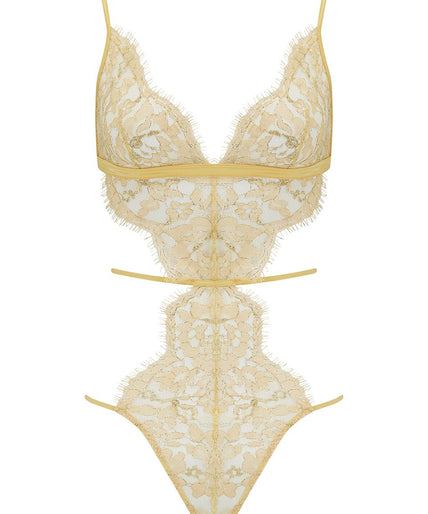 Coco de Mer Fiorella Playsuit Gold - Pleasurements