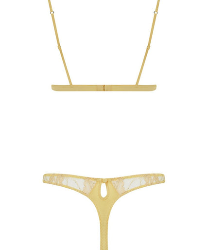 Coco de Mer Fiorella Thong Gold - Pleasurements