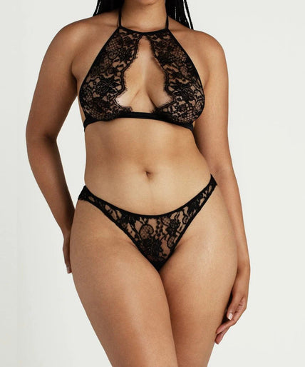 Coco de Mer Hera Thong in Black - Pleasurements