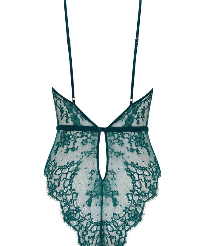 Coco de Mer Nilima Bodysuit in Teal - Pleasurements